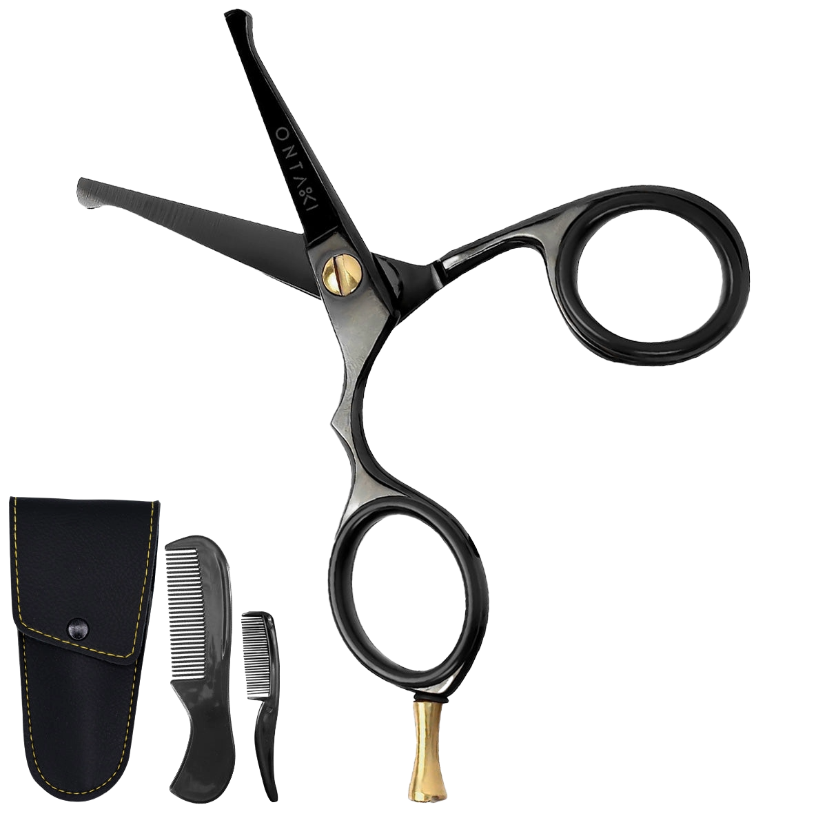 ONTAKI Japanese Steel Rounded-Tip Beard & Mustache Scissors (4.2")