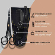 ONTAKI Professional German Steel Beard & Mustache Scissors (5")