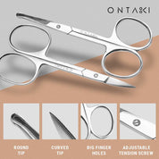 ONTAKI Facial Hair Grooming Scissors (2 Pack)