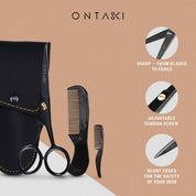 ONTAKI Professional German Steel Beard & Mustache Scissors (5")