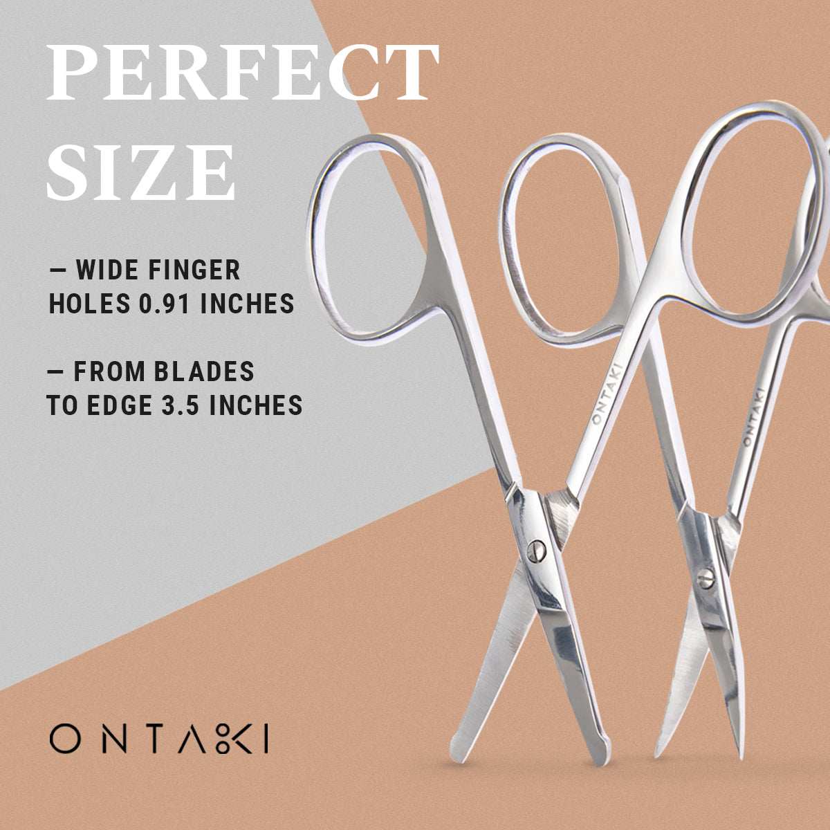 ONTAKI Facial Hair Grooming Scissors (2 Pack)