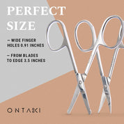 ONTAKI Facial Hair Grooming Scissors (2 Pack)