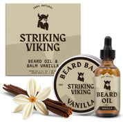 Striking Viking Vanilla Beard Oil & Balm Kit for Soft Healthy Beard Care for Men