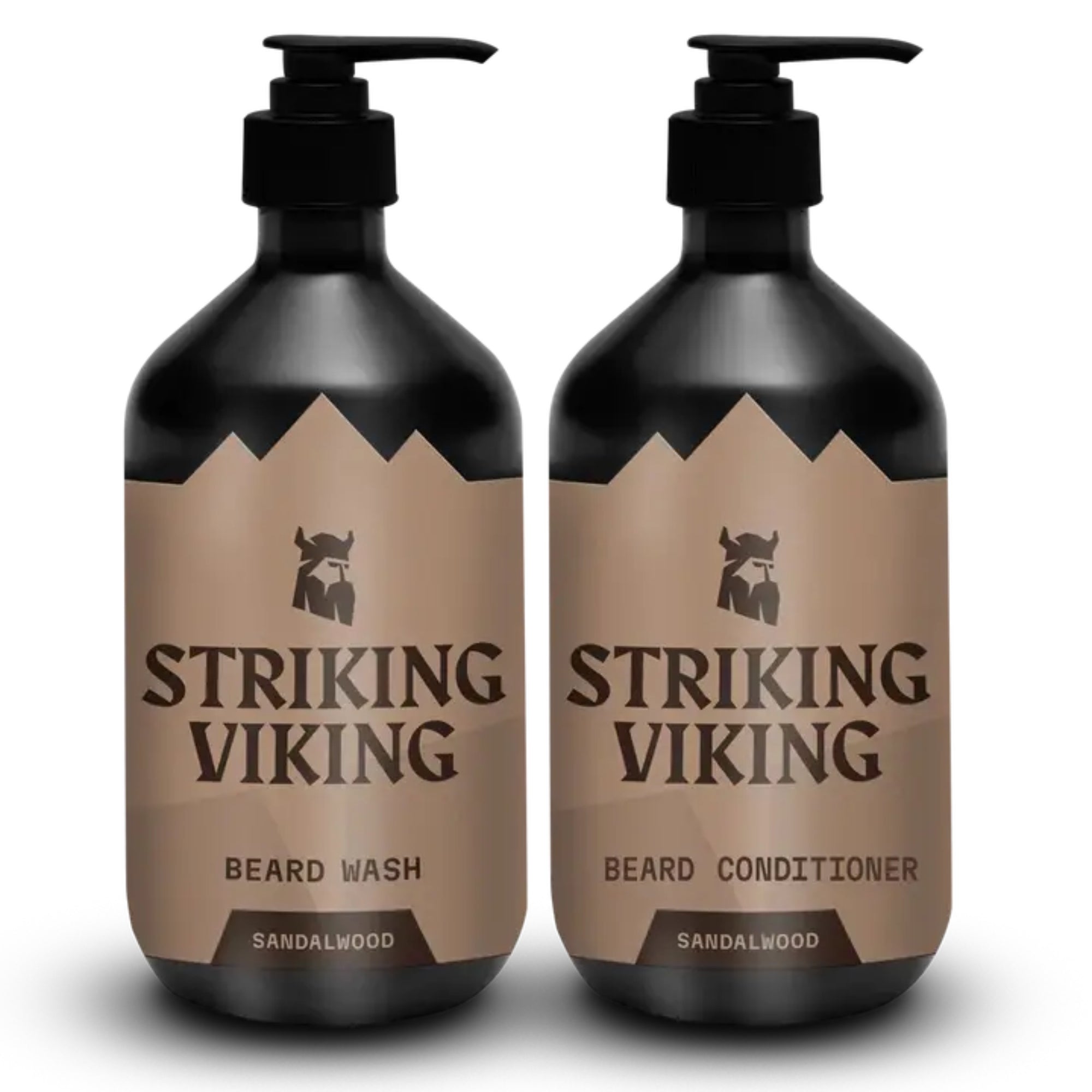 Striking Viking Sandalwood Beard Shampoo & Conditioner Set – Hydrating Beard Care for Men