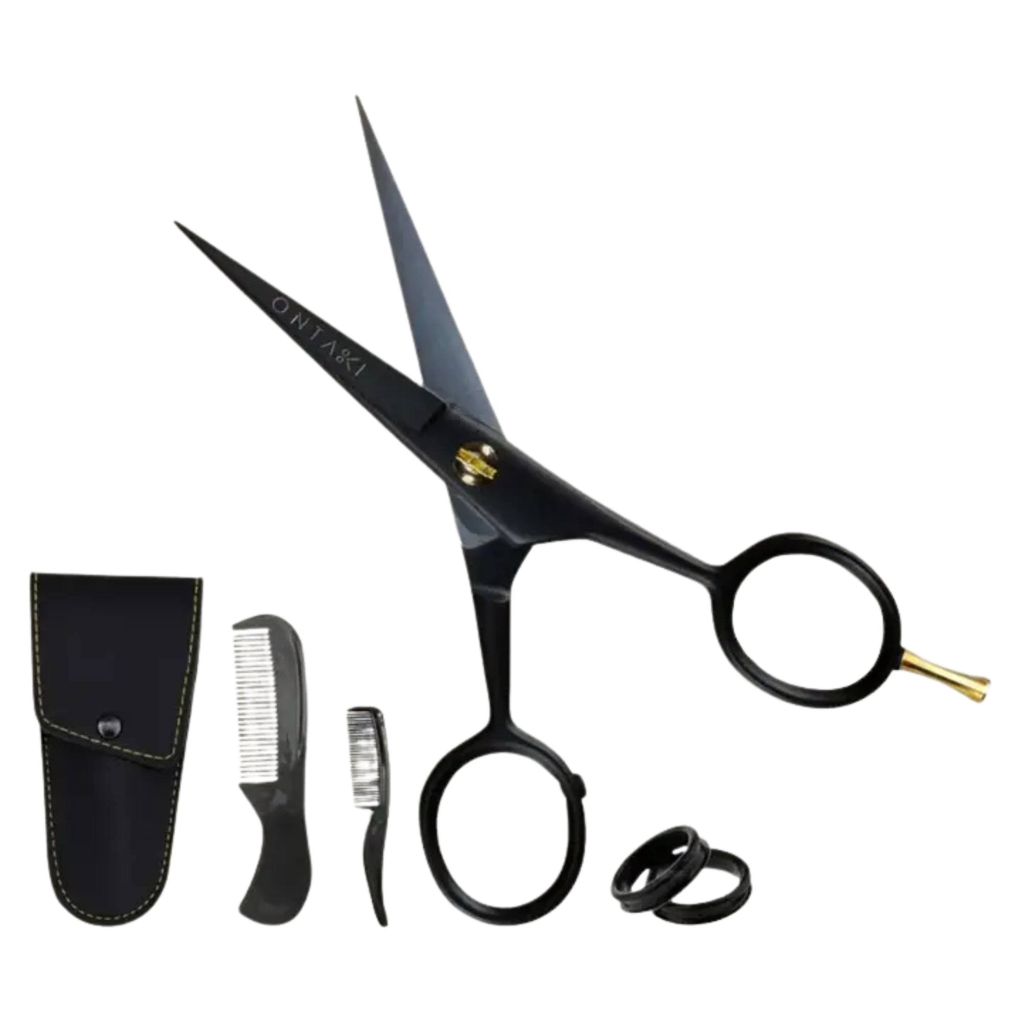 Tijeras para barba y bigote ONTAKI con apoyo para los dedos (5")