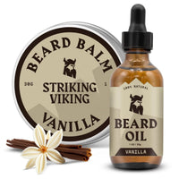 Striking Viking Vanilla Beard Oil &amp; Balm Kit for Soft Healthy Beard Care for Men