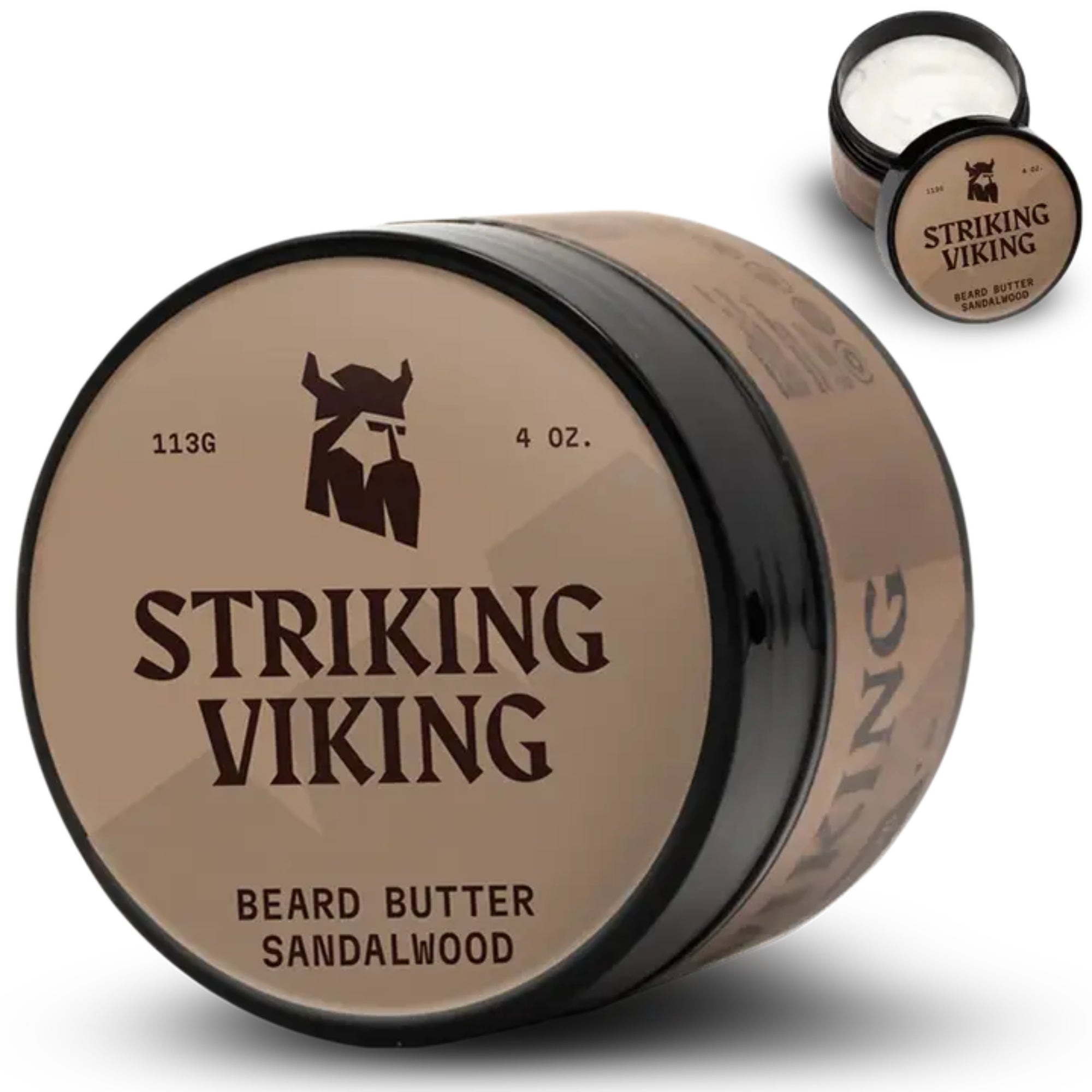 Striking Viking Sandalwood Beard Butter for Soft Hydrated & Healthy Beard Care for Men