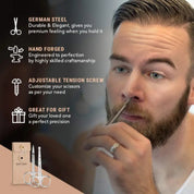 ONTAKI Facial Hair Grooming Scissors 2 Pack – Precision Beard, Nose & Mustache Trimming