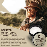 Striking Viking Vanilla Beard Butter for Soft Hydrated & Healthy Beard Care for Men