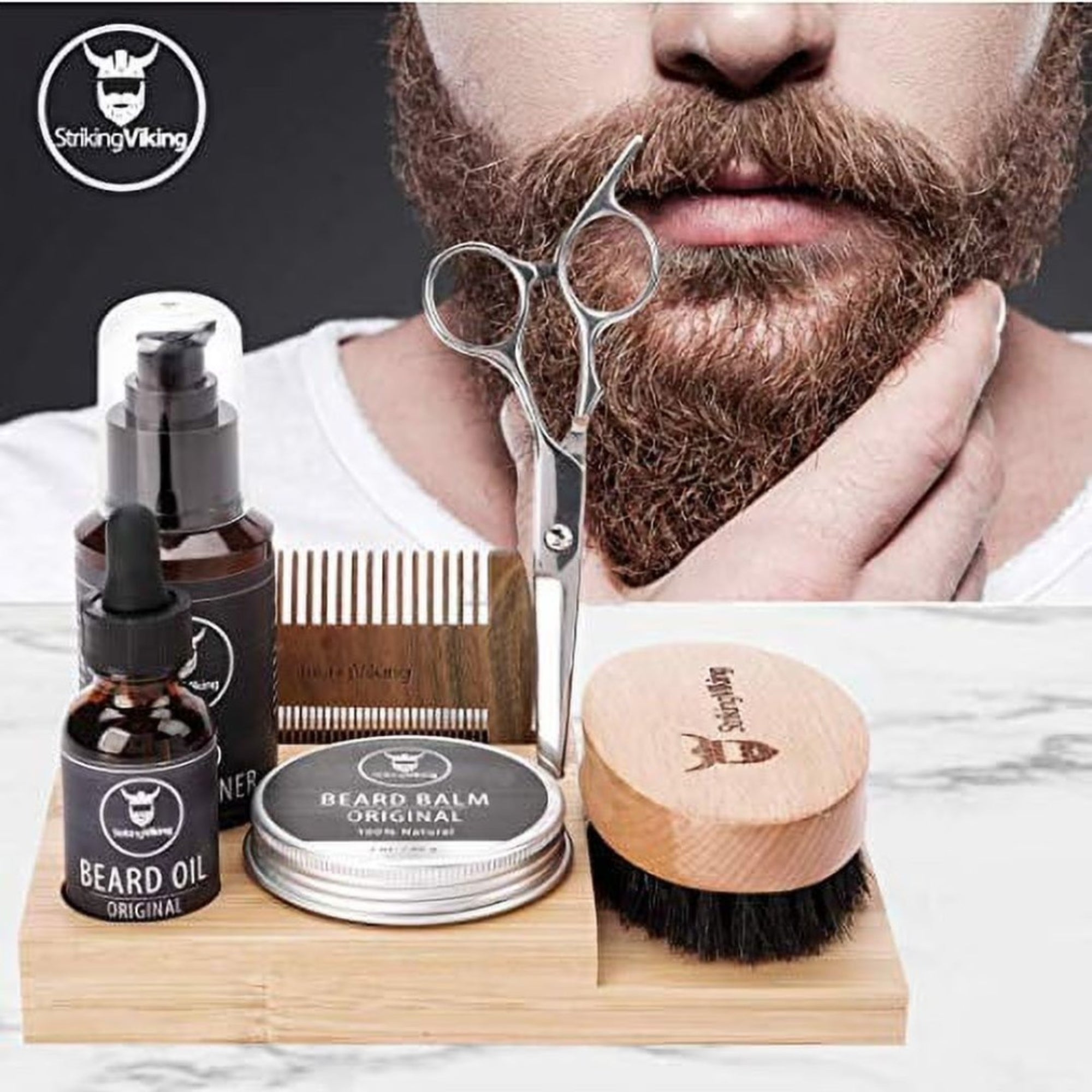 Striking Viking Wooden Beard Care Caddy – Board Only