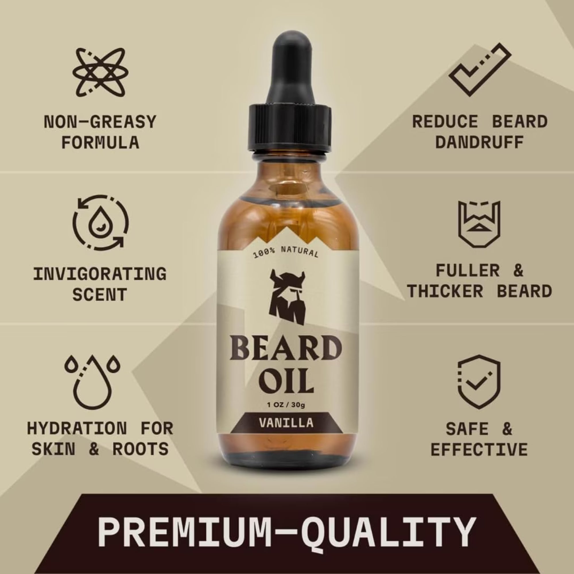 Striking Viking Vanilla Beard Oil & Balm Kit for Soft Healthy Beard Care for Men