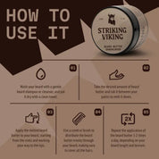 Striking Viking Sandalwood Beard Butter for Soft Hydrated & Healthy Beard Care for Men