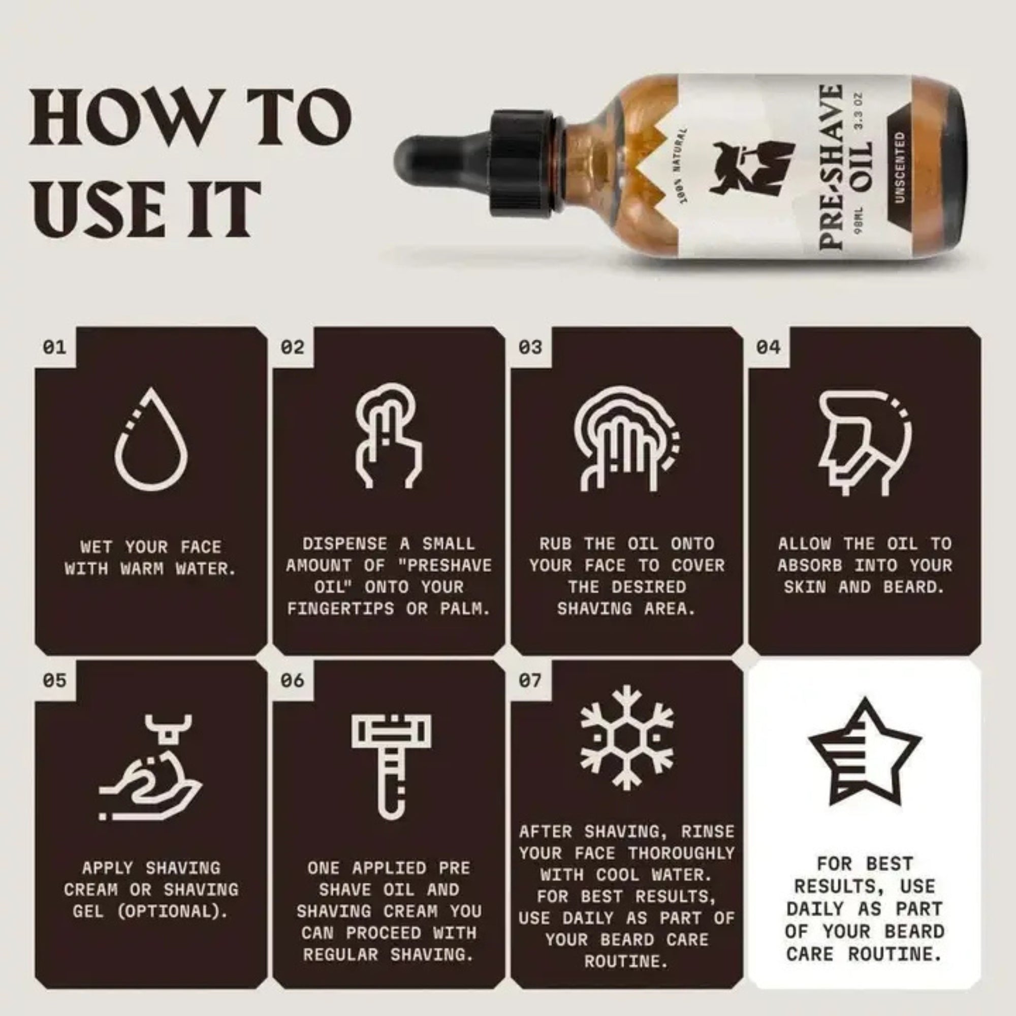 Aceite Pre Afeitado para Hombres - Sin Fragancia