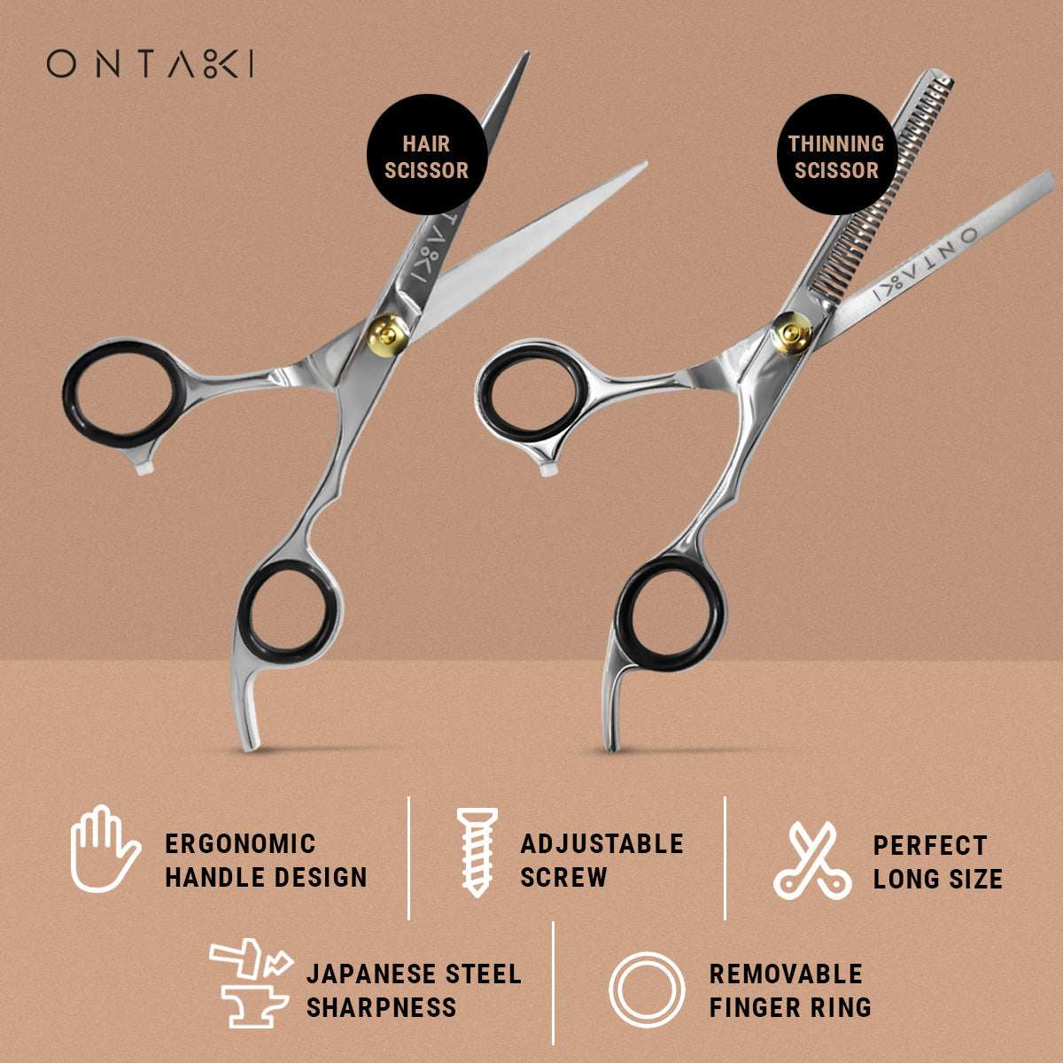 ONTAKI Hair Thinning Shears Kit (7")