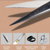 ONTAKI Japanese Steel Beard & Mustache Right & Left Handed Scissors (5.5")