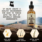 Striking Viking Vanilla Beard Growth Oil with Biotin & Castor Oil for Fuller Beard Growth