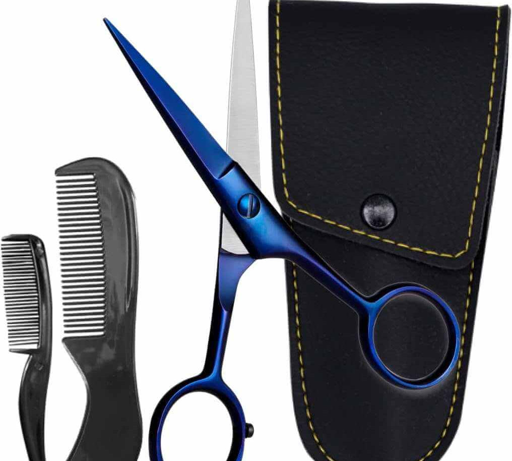 ONTAKI Tijeras Profesionales para Barba y Bigote de Acero Alemán (5")