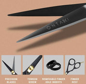 ONTAKI Japanese Steel Beard & Mustache Right & Left Handed Scissors (5.5")