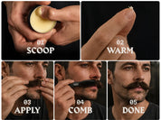 2x Mustache Wax & Comb Set | Sandalwood