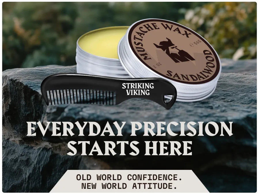 2x Mustache Wax & Comb Set | Sandalwood