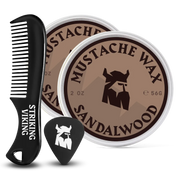 2x Mustache Wax & Comb Set | Sandalwood