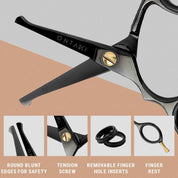 ONTAKI Japanese Steel Rounded-Tip Beard & Mustache Scissors (4.2")