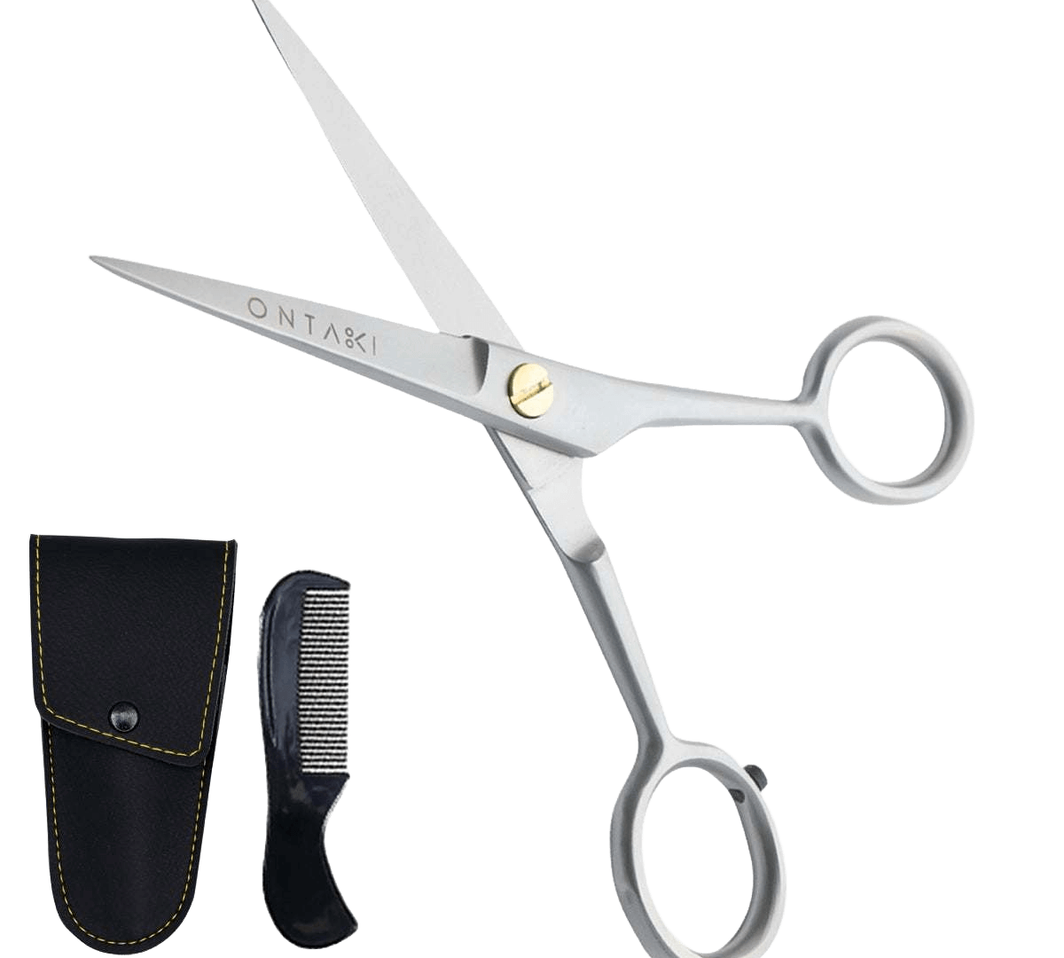 Hair cutting shears with a black case