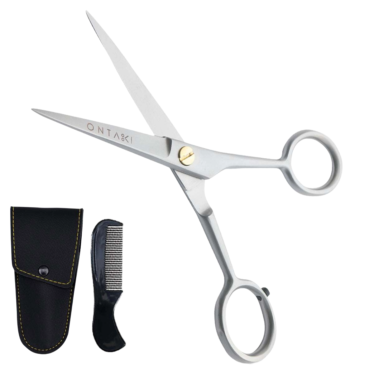 Hair cutting shears with a black case