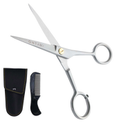 Hair cutting shears with a black case