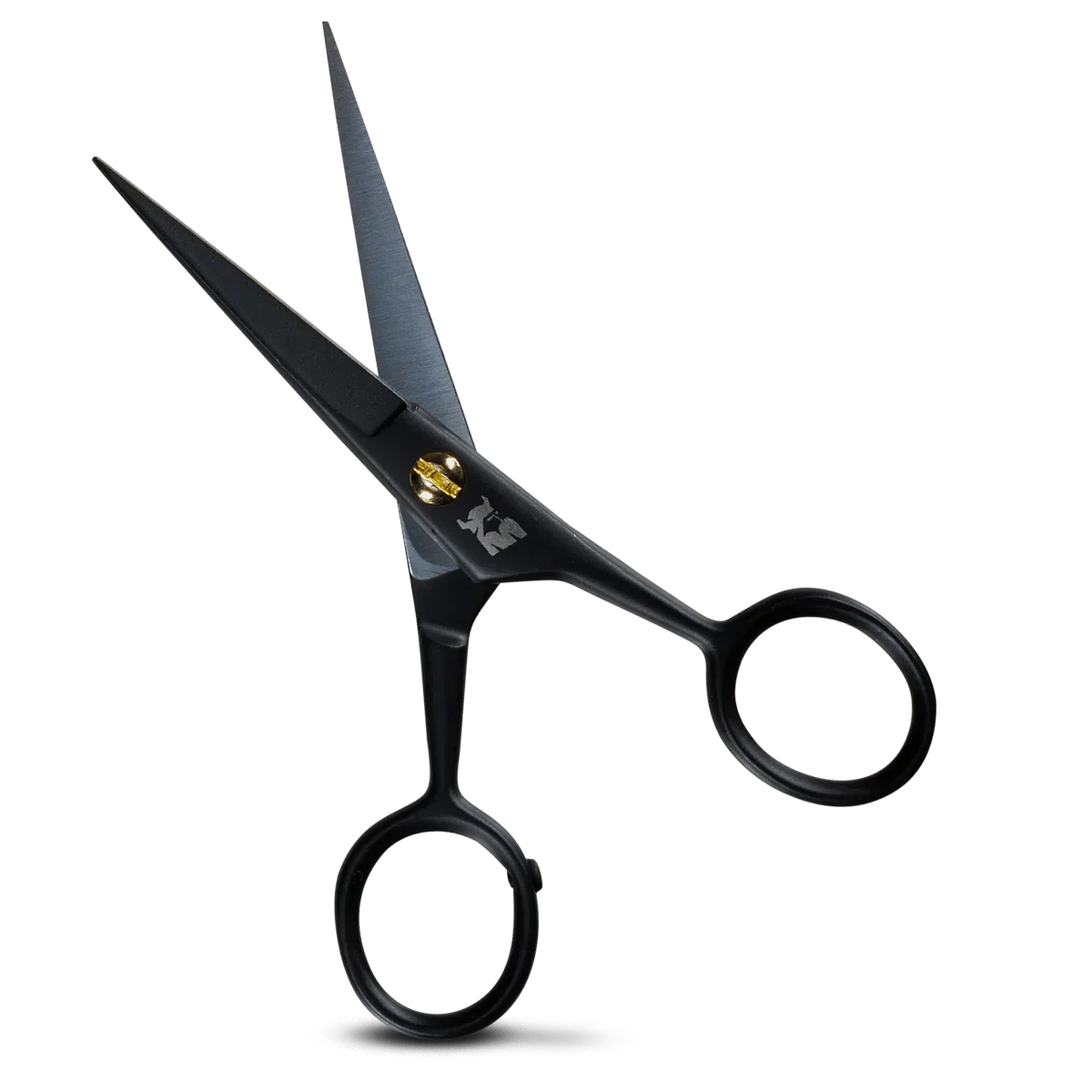 Black stainless steel beard and mustache scissors with sharp blades and ergonomic design for precise grooming